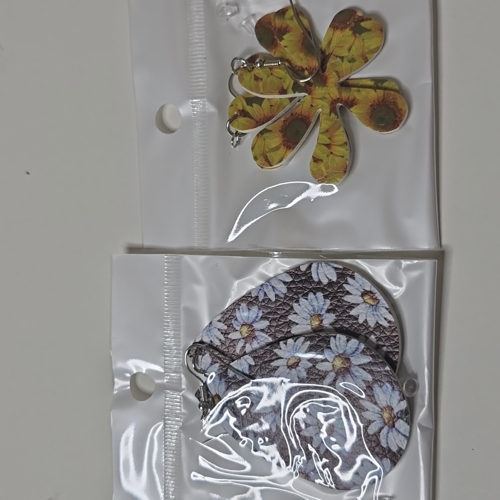 Double-sided Sunflower Earrings